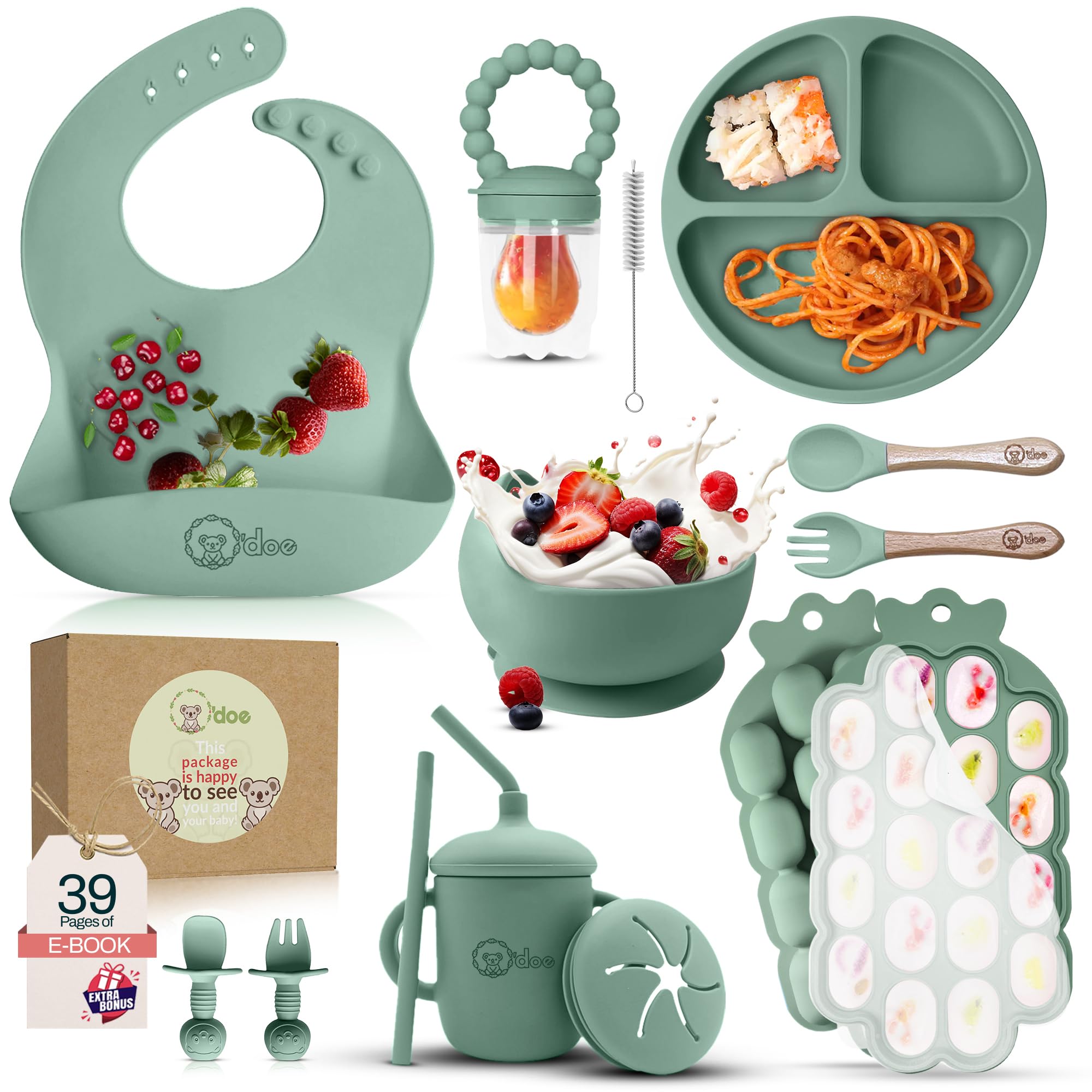 O'doe suction plate for mess-free meals and easy self-feeding.
