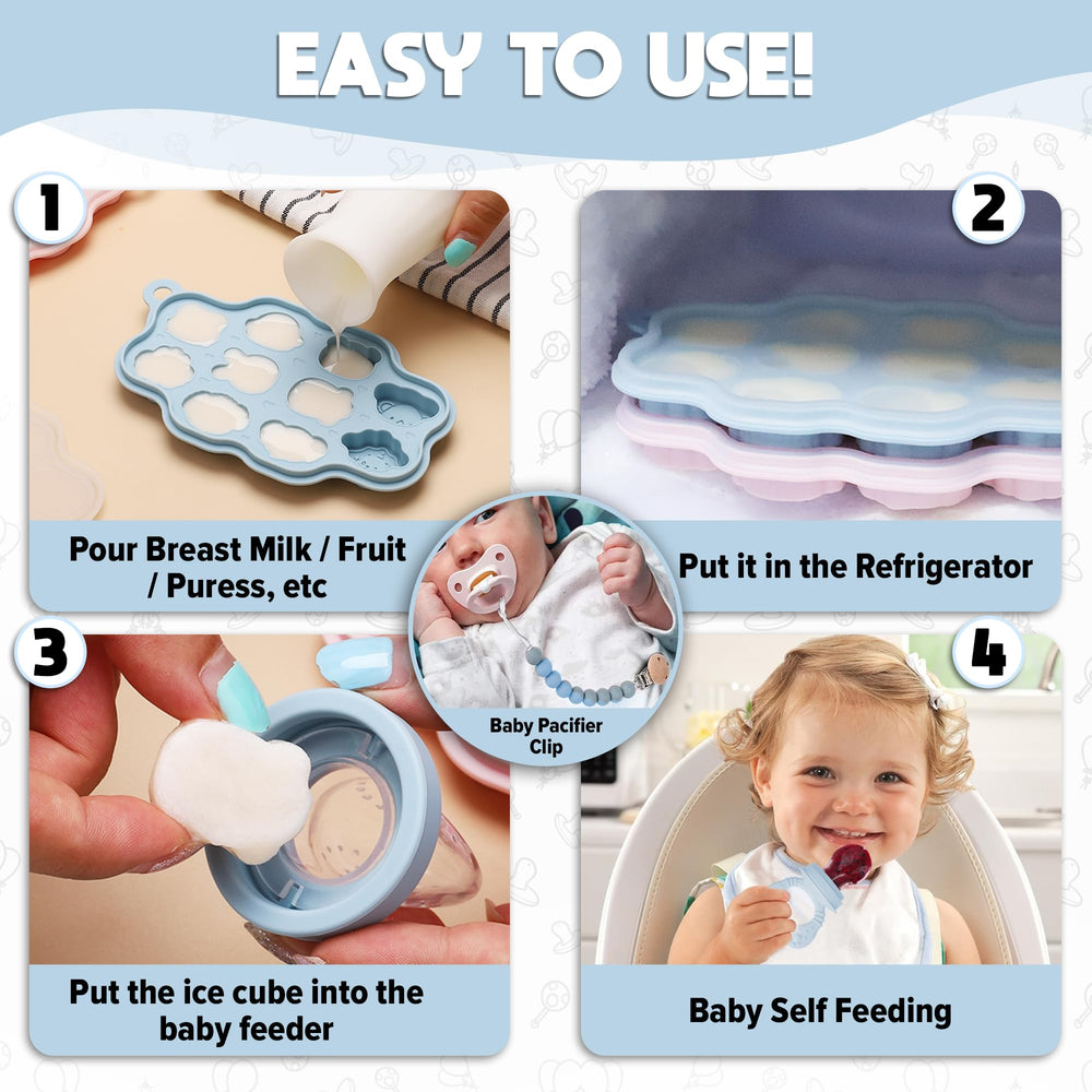 O'Doe silicone freezer tray in blue with 10 holes for quick snacks.
