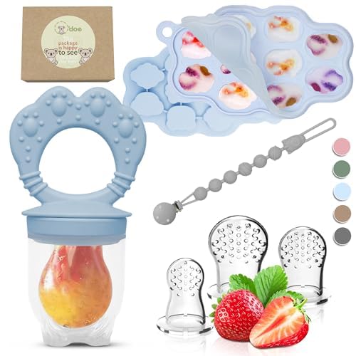 O'Doe silicone popsicle molds in blue, 10 holes, ideal for teething-friendly frozen snacks.
