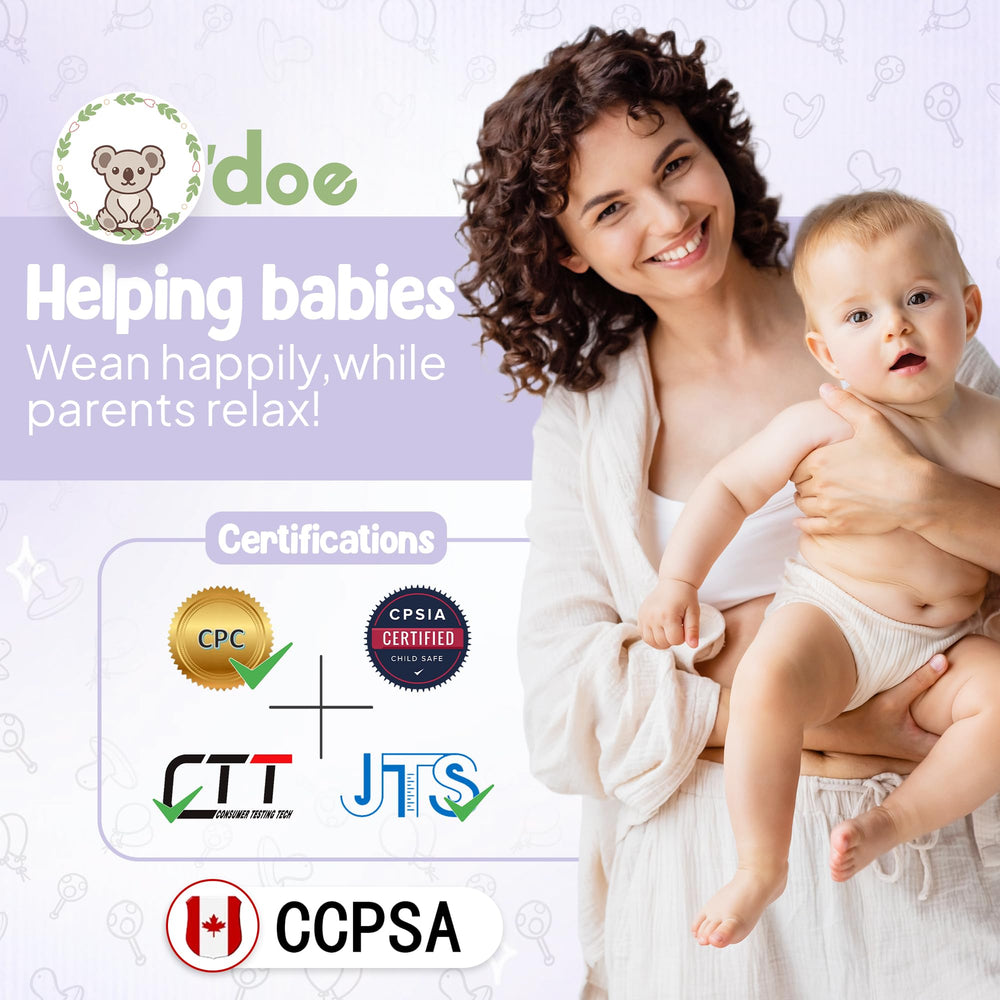 O'doe suction plate closeup showing strong grip for mess-free self-feeding