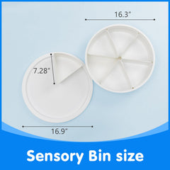 Odoorgames round sensory bin compartments, six removable sections for sorting