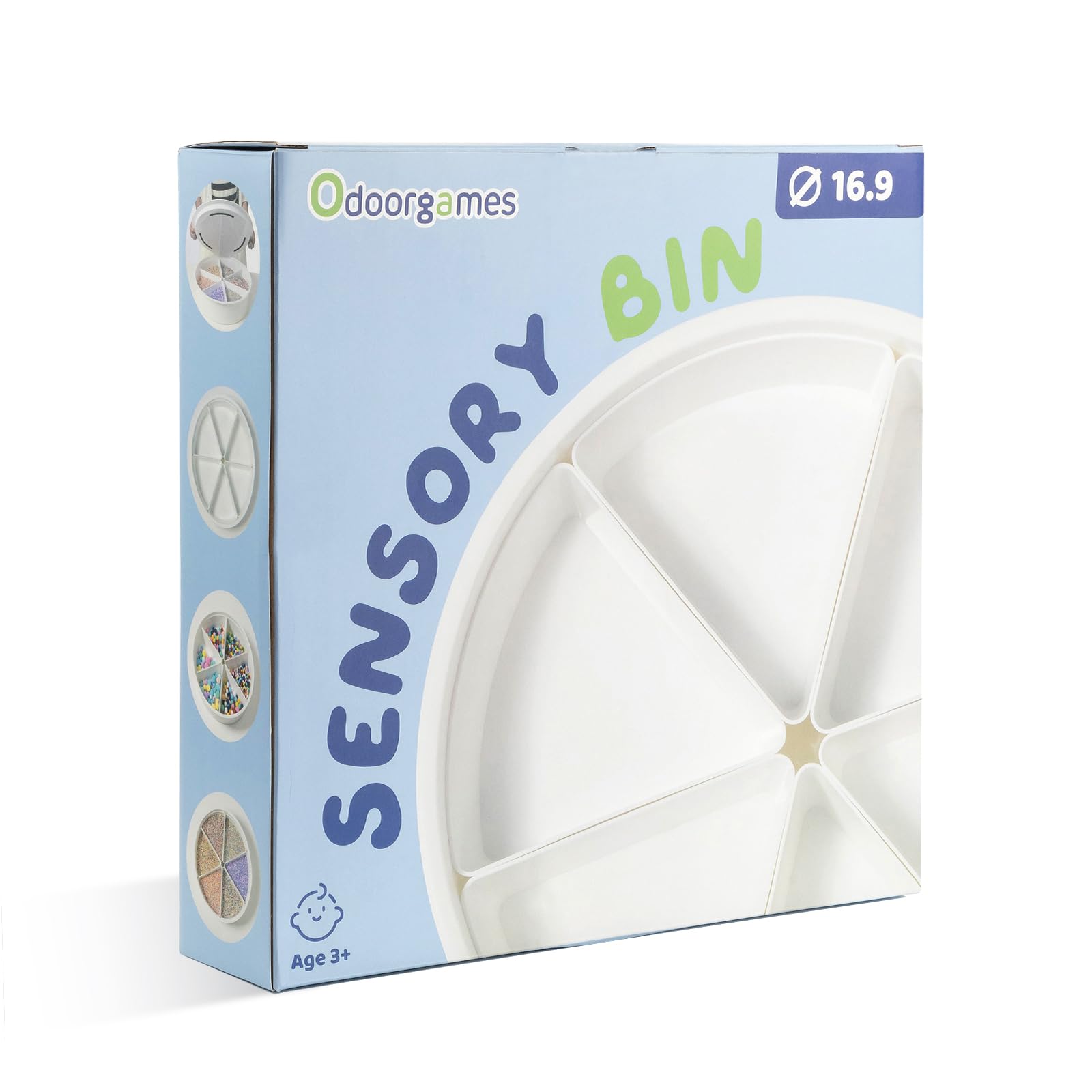 Odoorgames round sensory bin lid, easy to clean after messy play