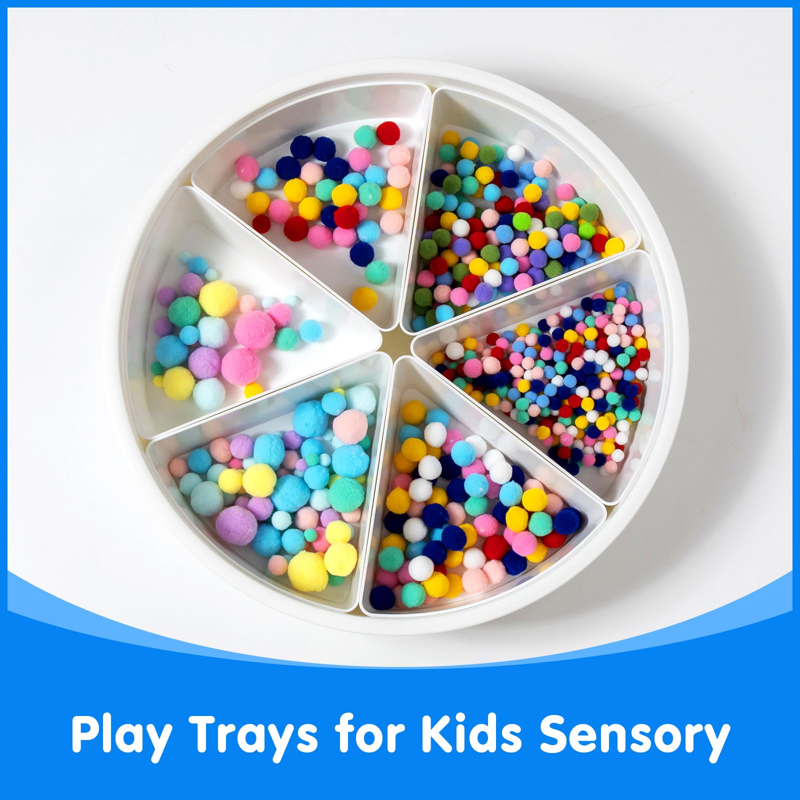 Odoorgames round sensory bin compartments helps keep materials organized