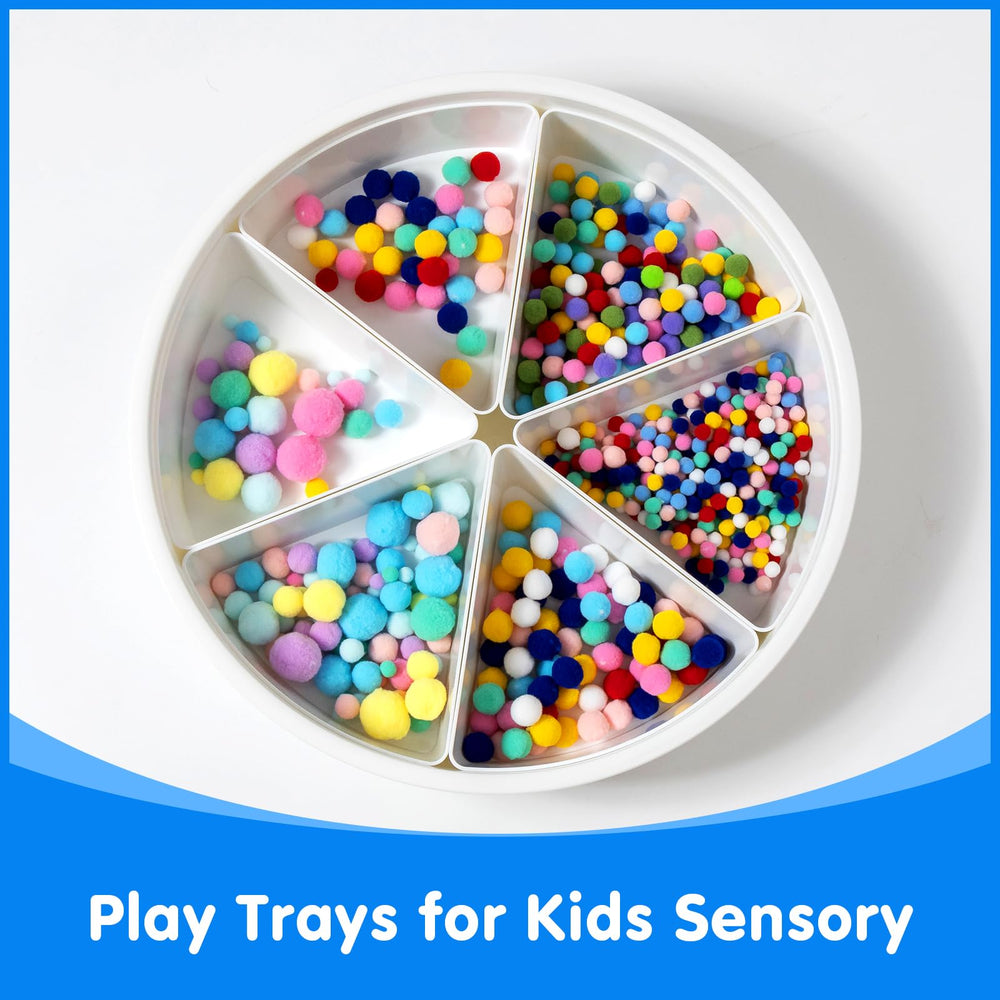 Odoorgames round sensory bin compartments helps keep materials organized