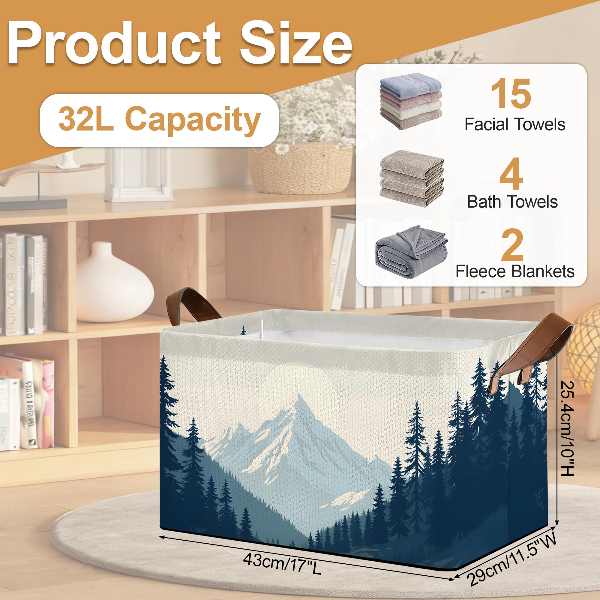 Oeaskly blue misty forest bin folded flat for compact storage.