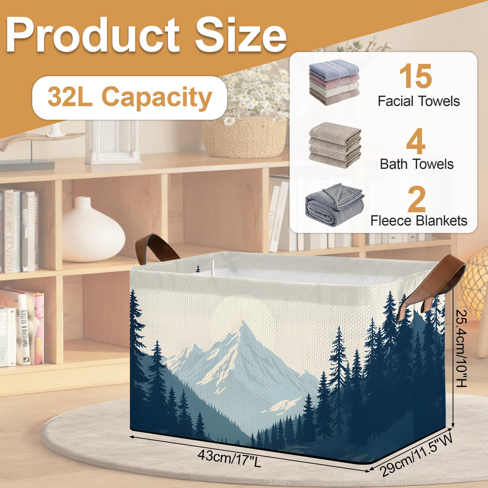 Oeaskly blue misty forest bin folded flat for compact storage.