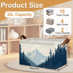 Oeaskly blue misty forest bin folded flat for compact storage.