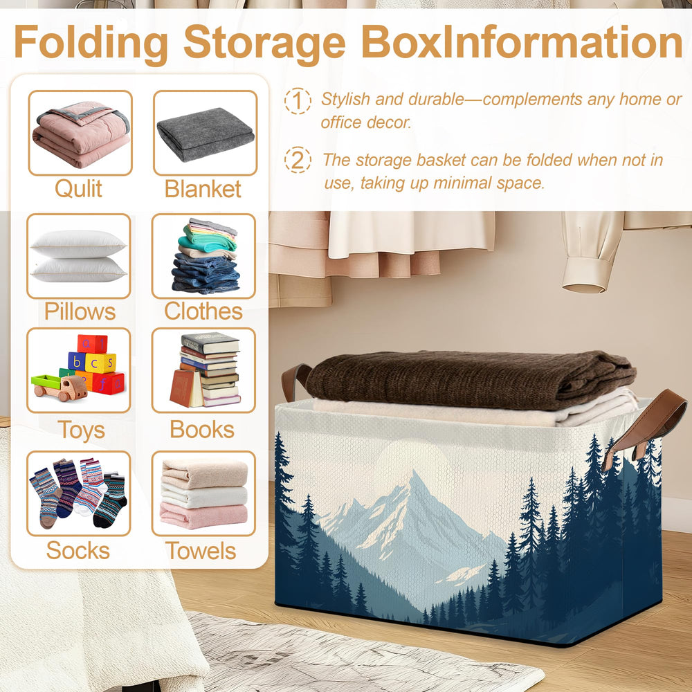 Oeaskly blue misty forest bin in laundry area doubles as a hamper.