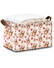 Oeaskly Bear Heart Bin with Handles for easy lift and versatile storage