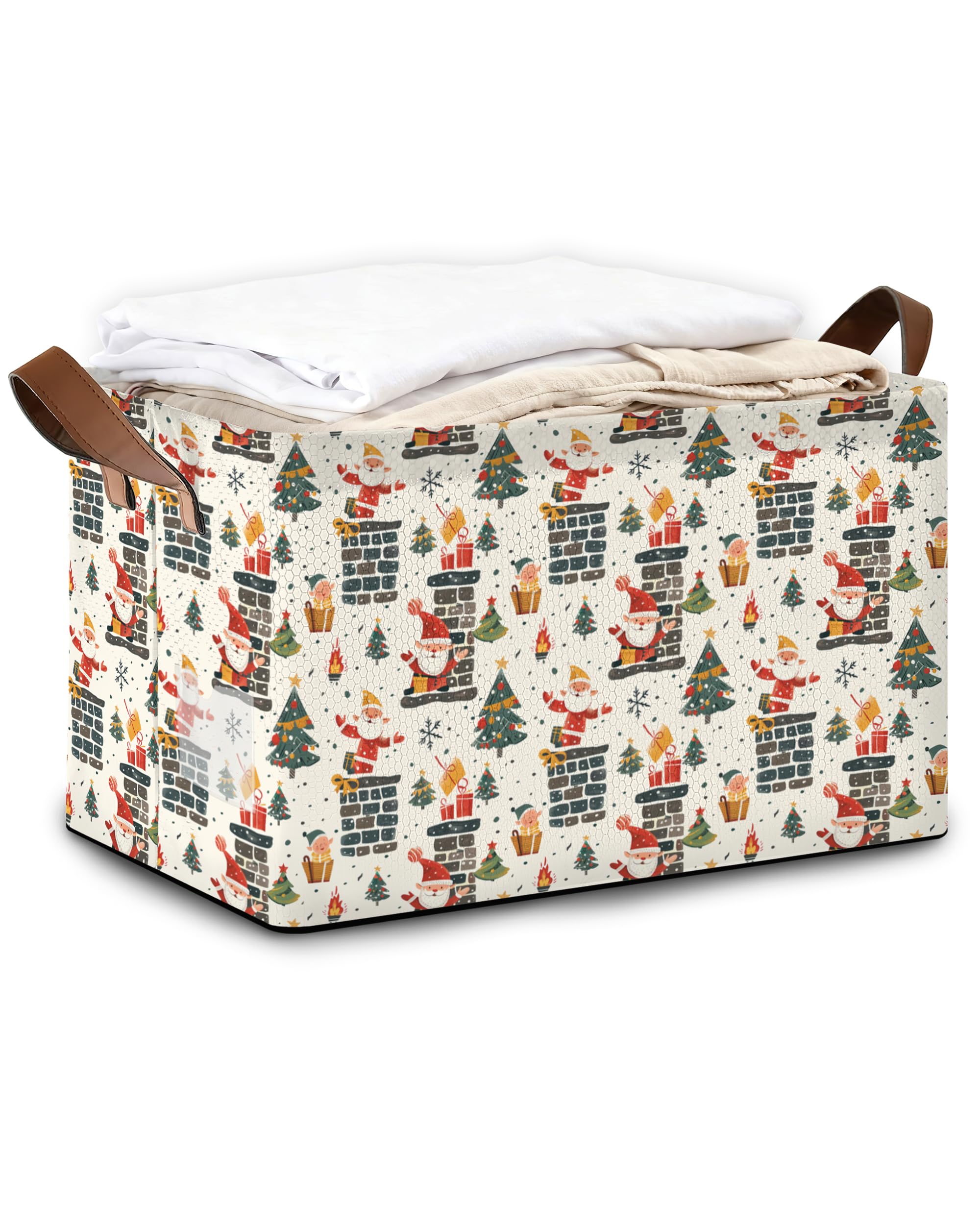 Oeaskly Christmas tree gift bin with handles for easy carrying and storage