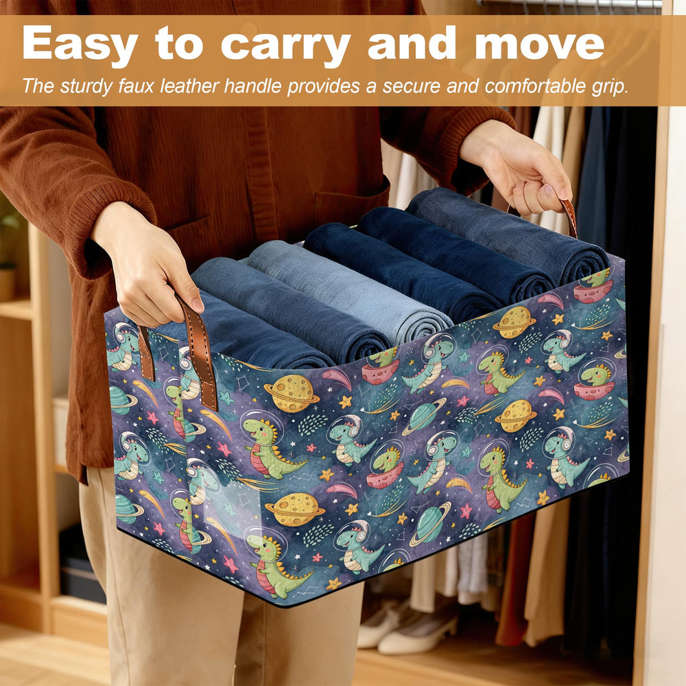 Oeaskly durable fabric storage bin is easy to wipe clean