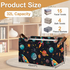 Oeaskly Space Planet bin on the side for bookshelf organization