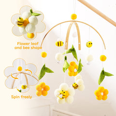 OESSUF bee flower nursery doll enhances calm ambience for infant sleep.