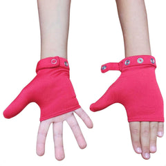 OFFA Thumb Sucking Stop glove with pomegranate flower front view, soft protection for daily comfort