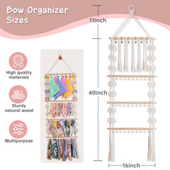 Officentra headband holder with metal hooks organizes hair accessories for quick access.