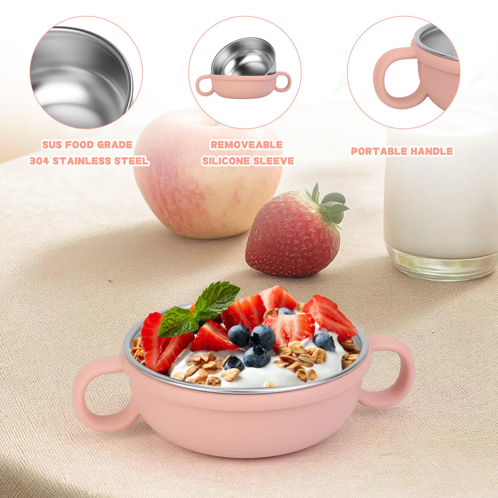 OFFKITSLY 250ml capacity bowls ideal for snacks or yogurt.