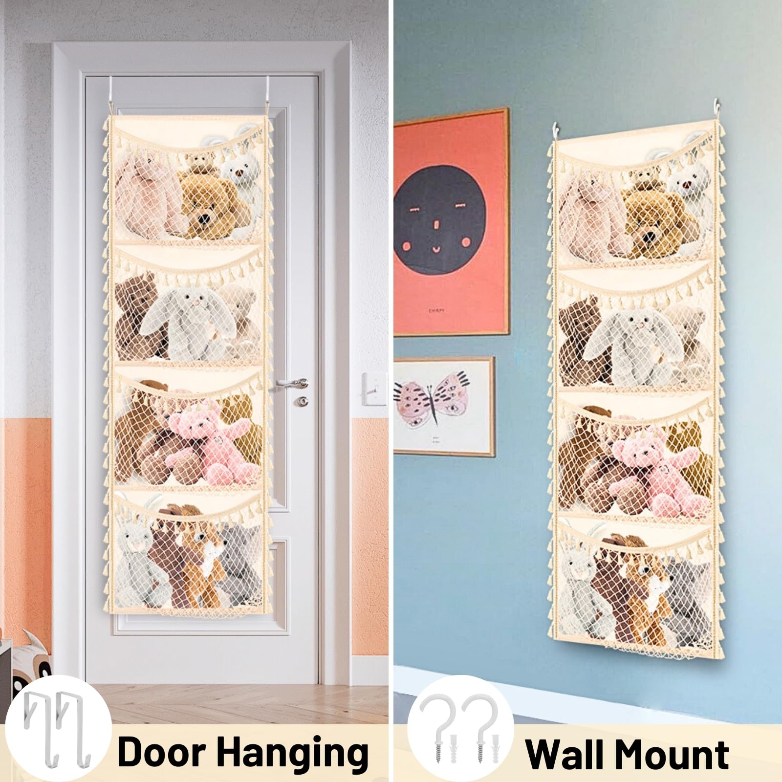 Ofiray-home cotton toy organizer close-up showcasing breathable material gentle on kids' skin