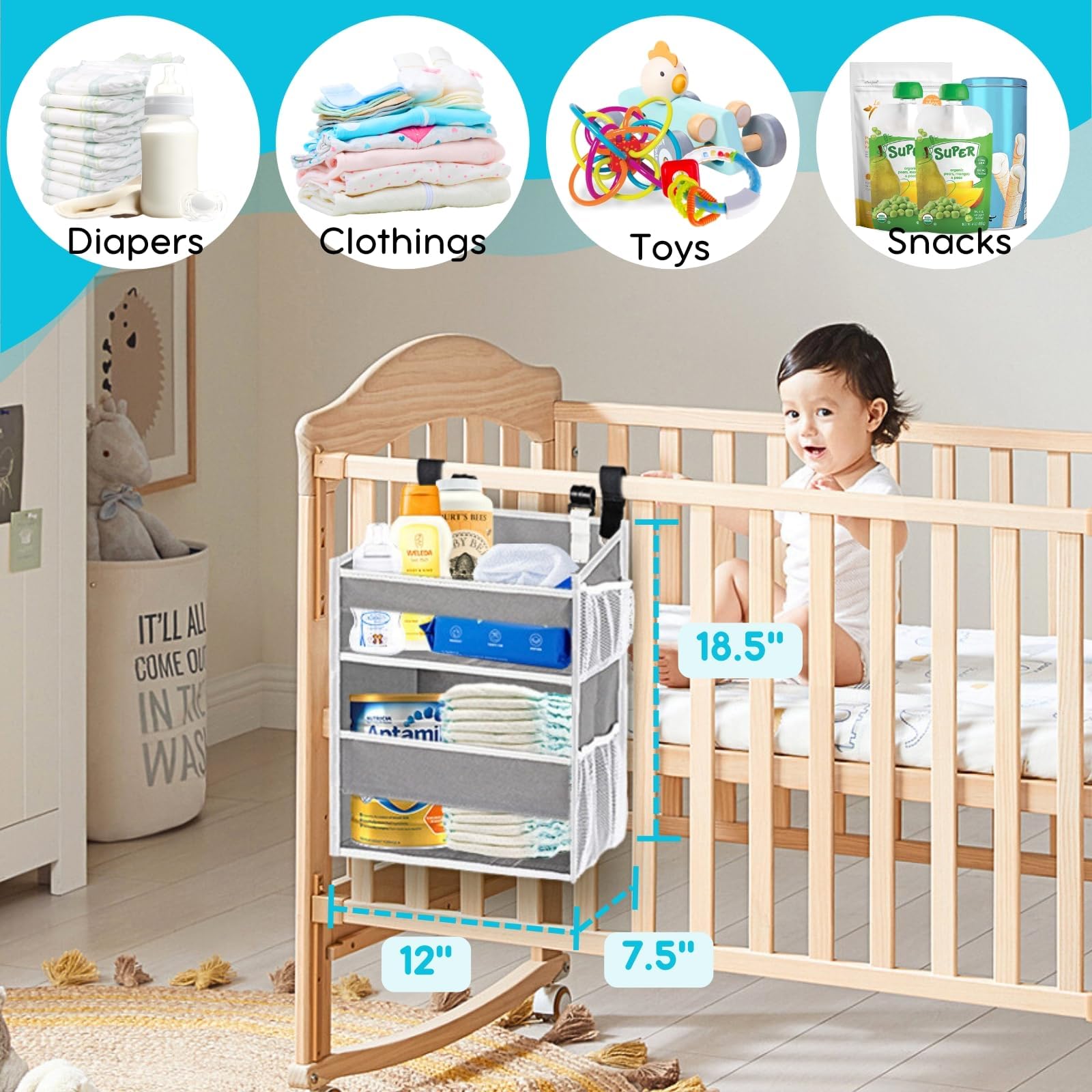 Ofiray-home nonwoven fabric keeps the organizer lightweight and easy to clean.