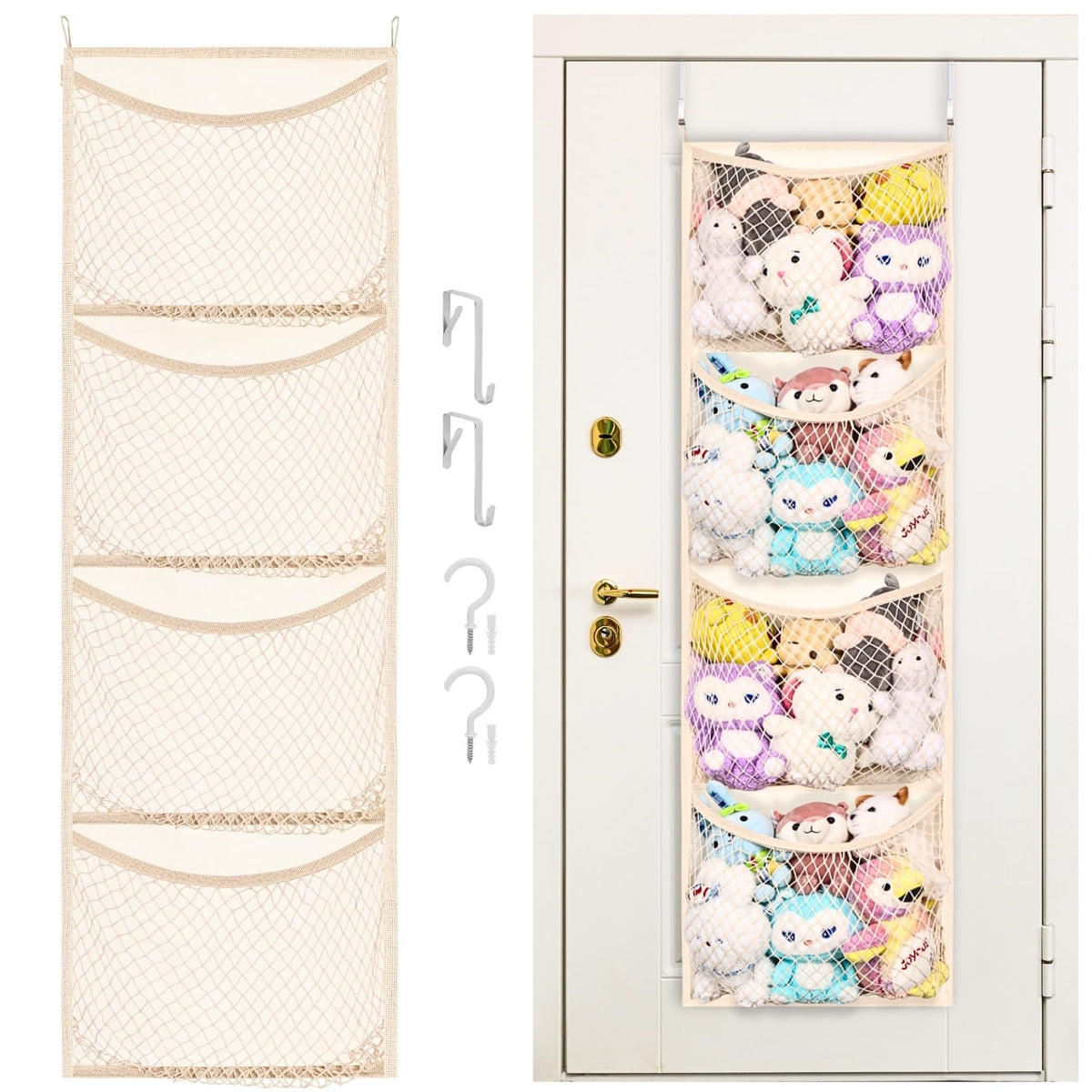 Ofiray-home over-the-door stuffed animal storage keeps plush toys neat and accessible.