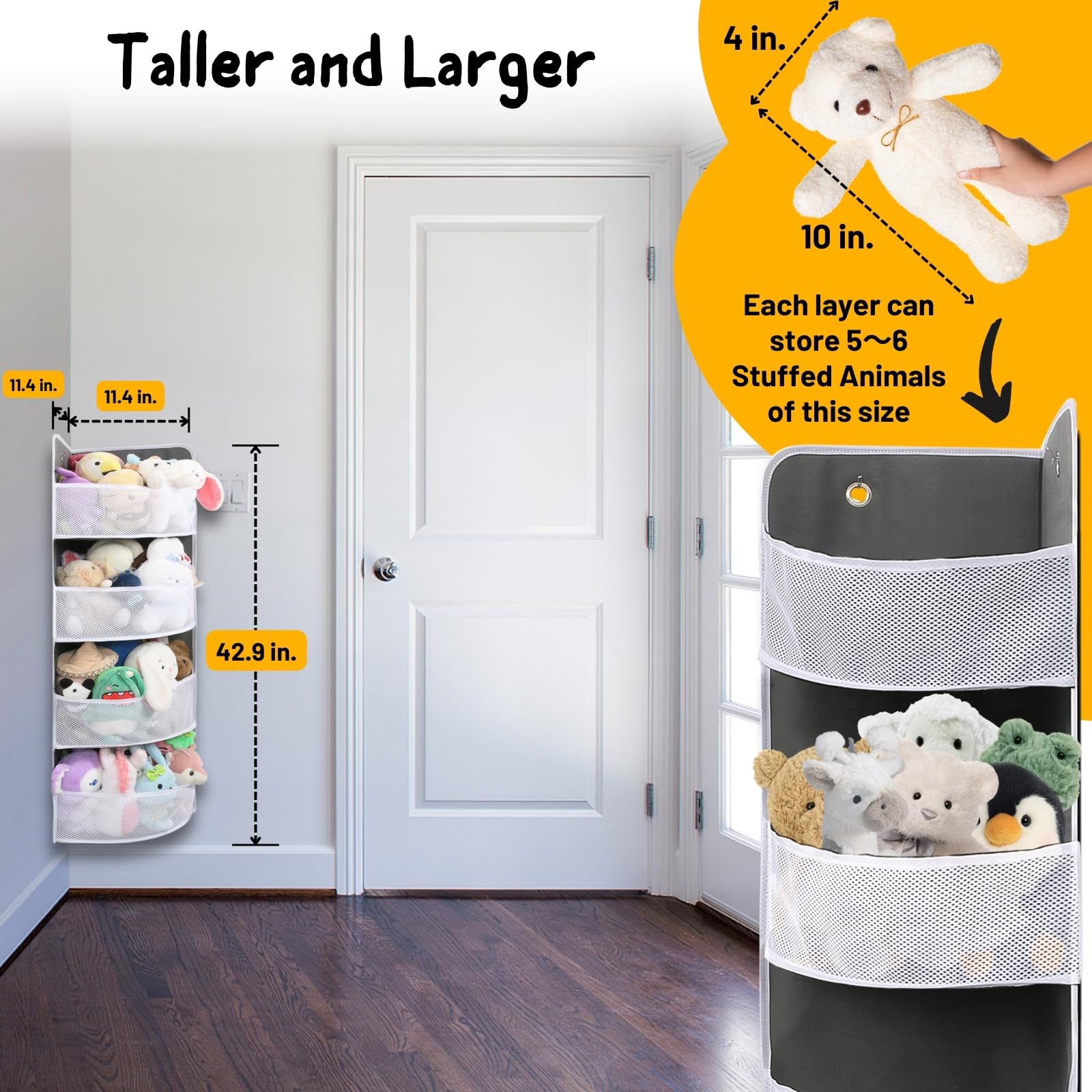 Ofiray-home see-through mesh pockets let you spot items at a glance.