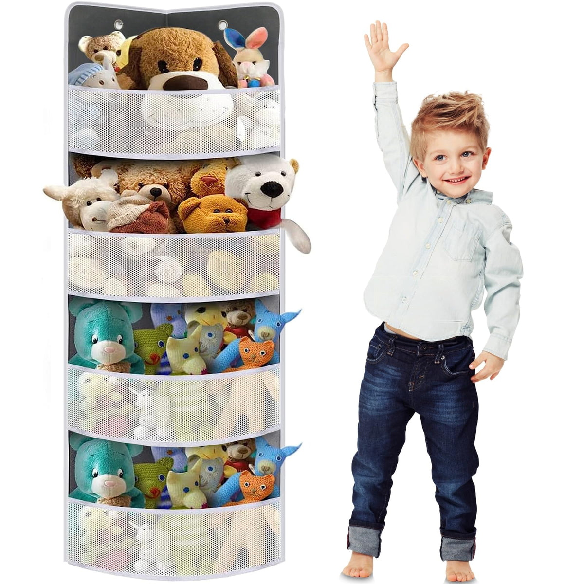 Ofiray-home soft corner shelf hangs neatly, maximizing corner space for toys and essentials.