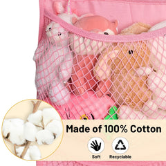 Ofiray-home stuffed animal storage hanging on door demonstrating tool-free installation.