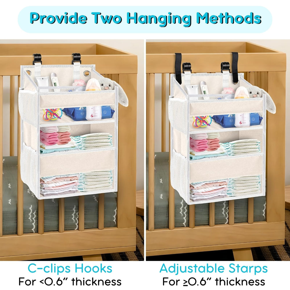 Ofiray-home transparent mesh pockets show diapers and wipes at a glance.