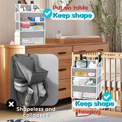 Ofiray-home two-tier diaper caddy showcases a durable design that resists deformation.