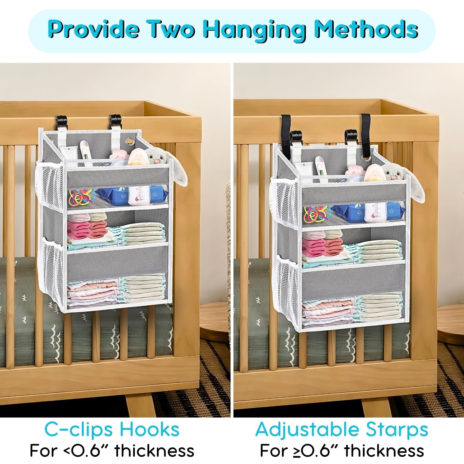 Ofiray-home versatile installation fits crib, wall, car, or playard for flexibility.