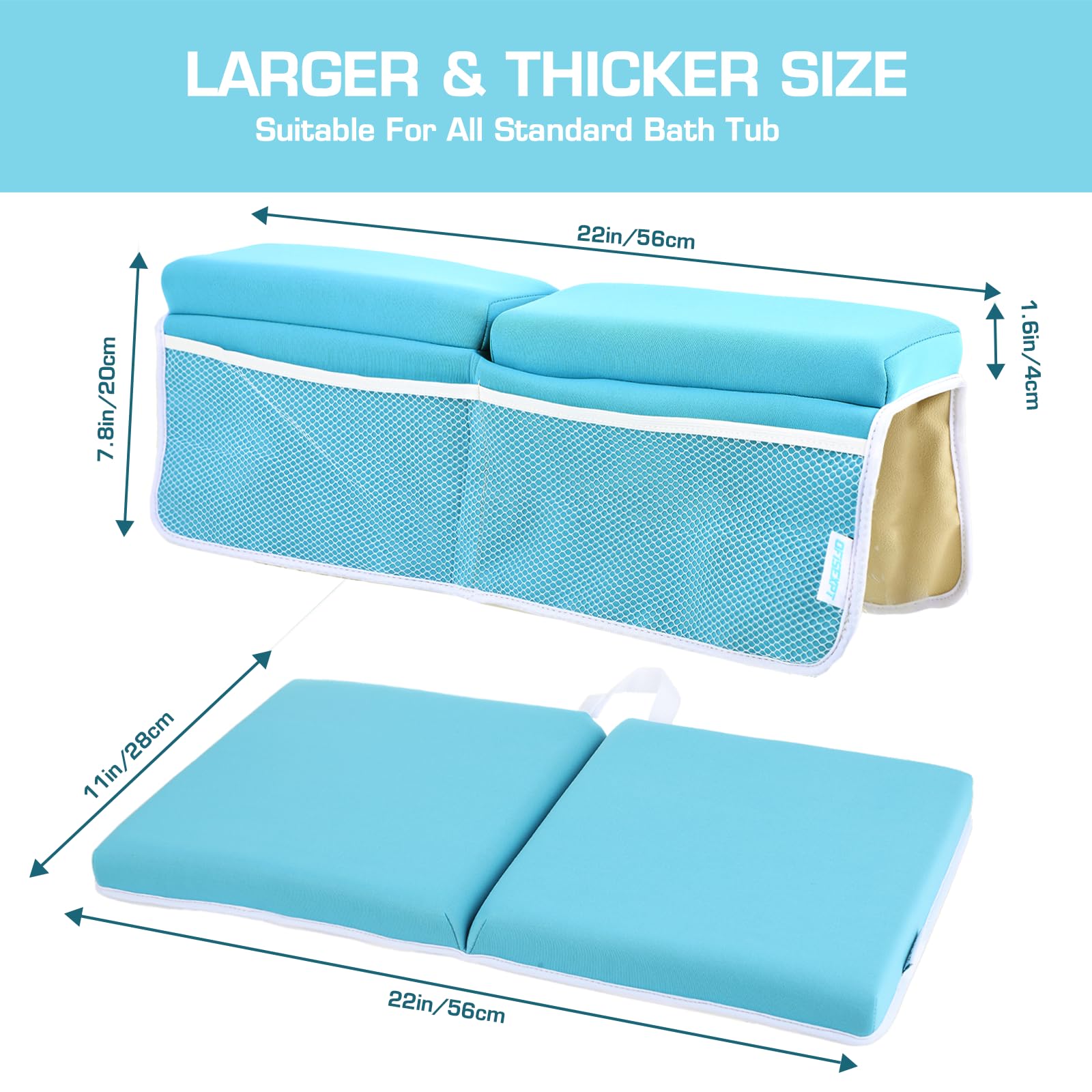 OFiSEXPT foam kneeler padding in blue enhances comfort during baths.