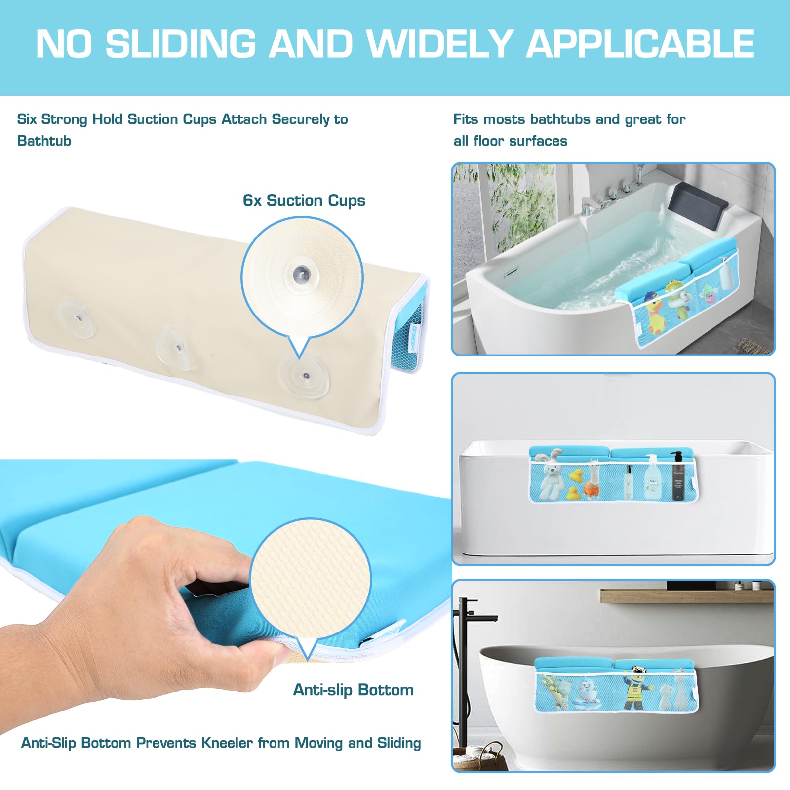 OFiSEXPT quick-dry surface on blue kneeler pad dries fast after use.