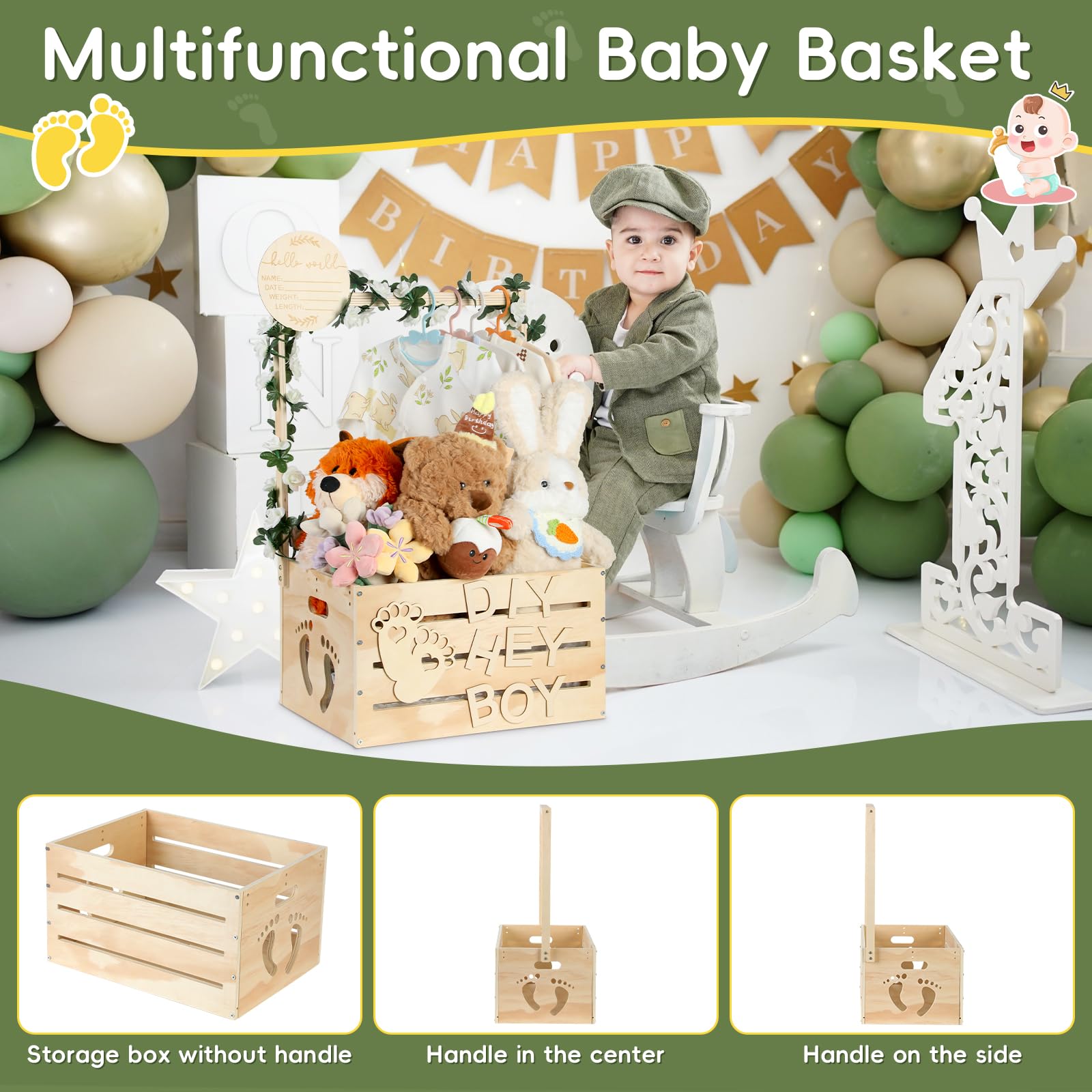 OFUSUY complete decor pack for baby showers with wreaths and accessories