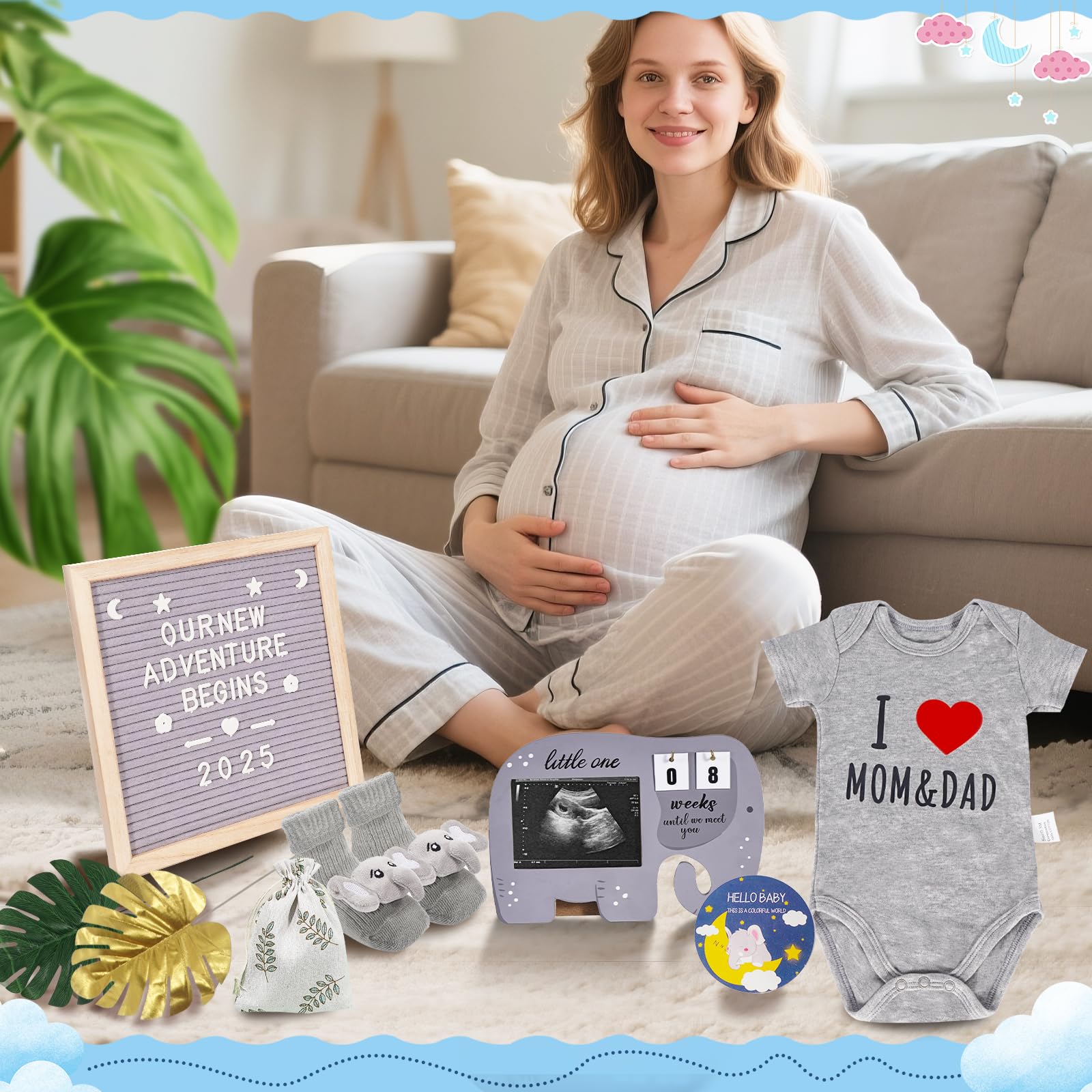 OFUSUY elephant wood sign adds charming nursery keepsake