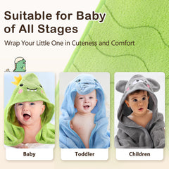 OFUSUY gray bear hooded towel, cozy drying for toddlers