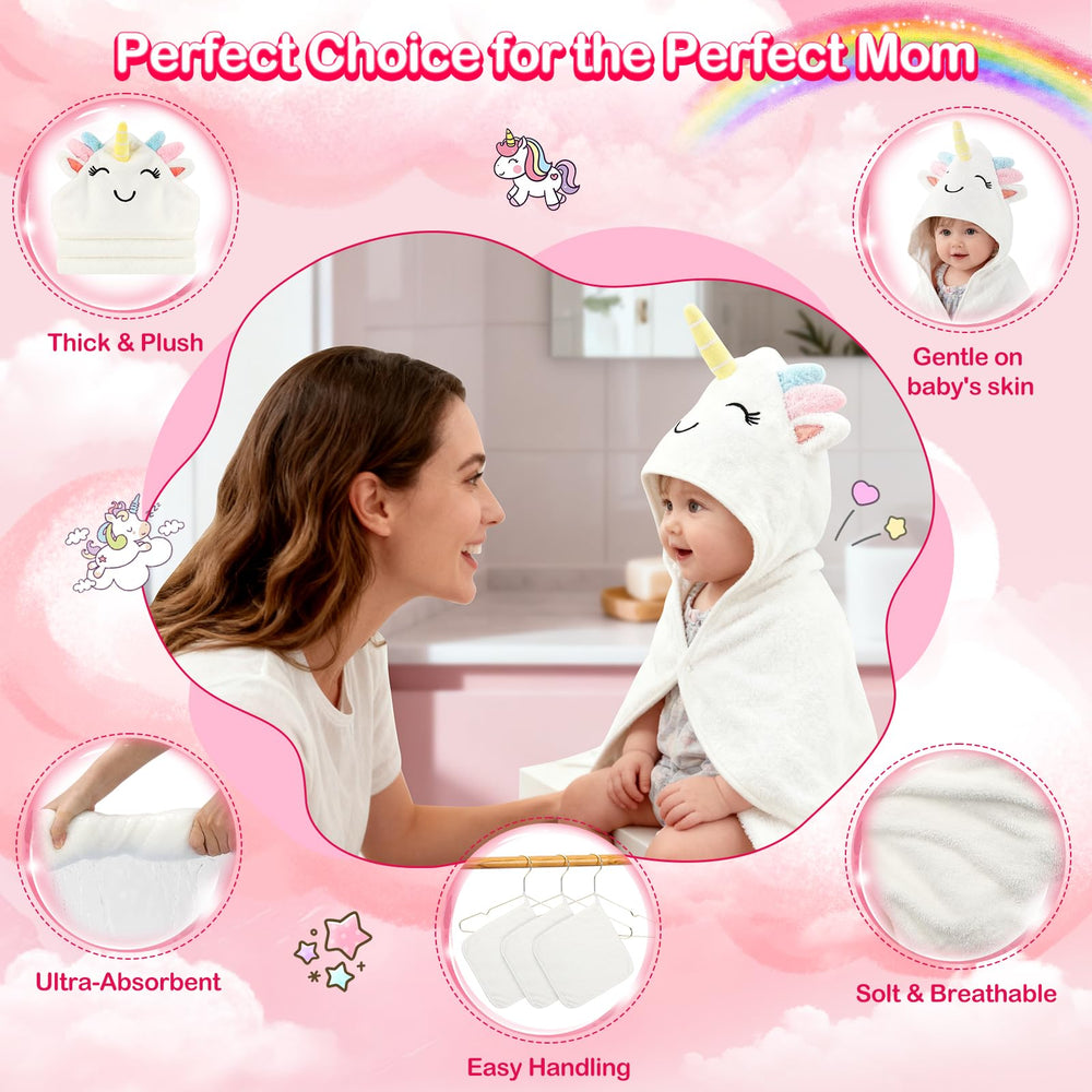 OFUSUY pink rabbit hooded towel offers cute, quick-dry post-bath warmth.