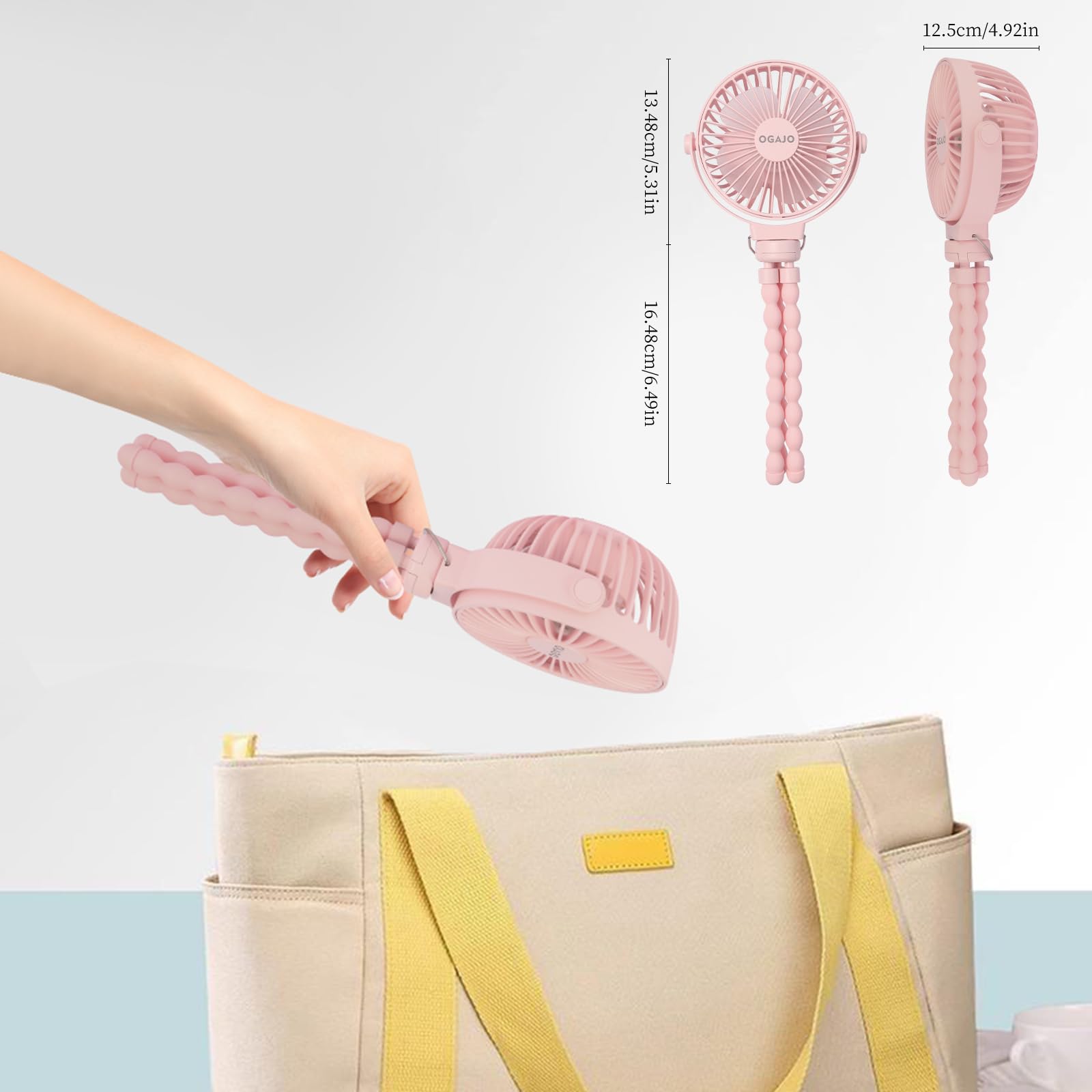 OGAJO ultra-quiet motor stroller fan for peaceful naps