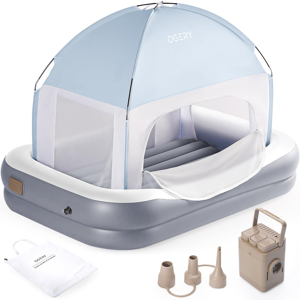 OGERY inflatable toddler bed with built-in pump for fast setup anywhere