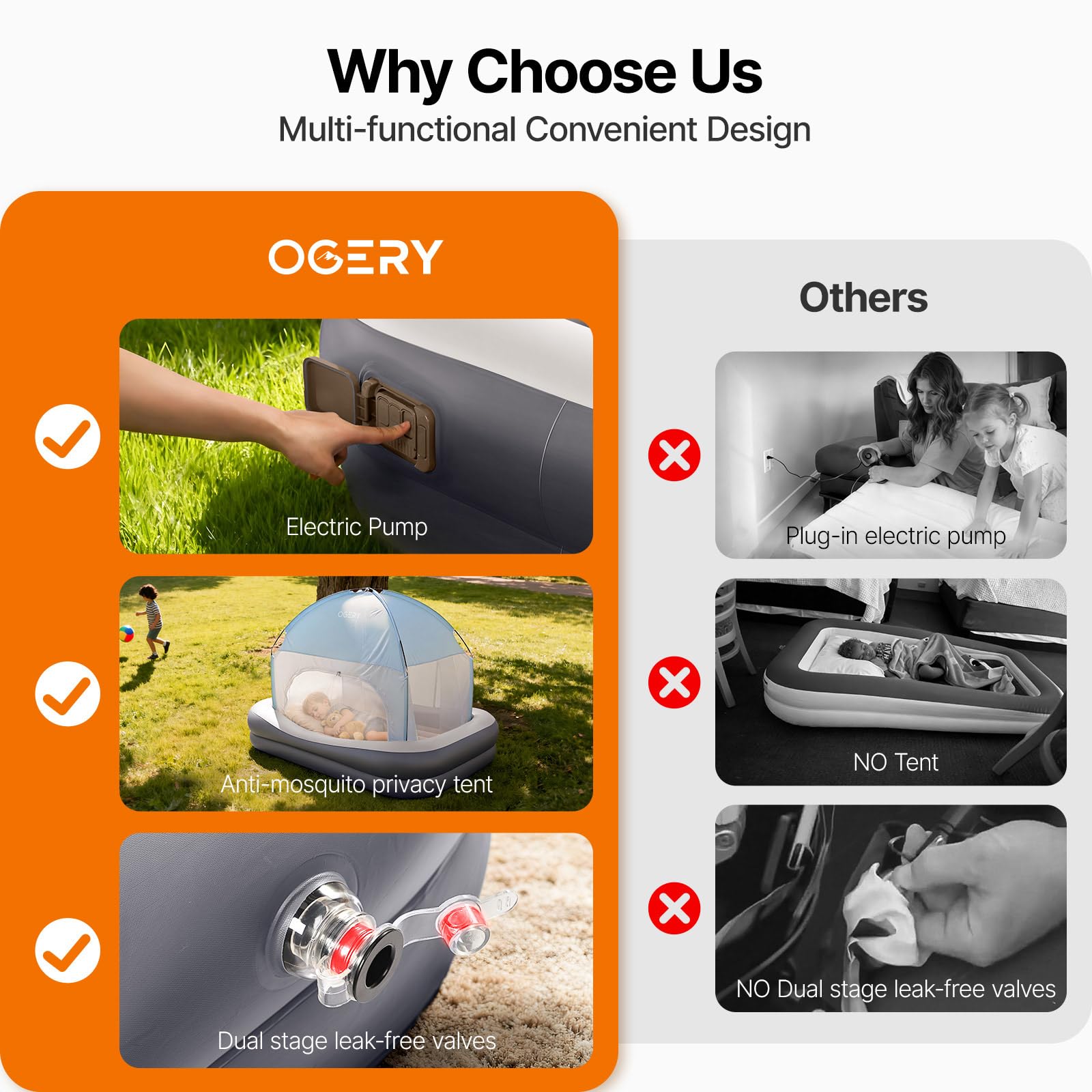 OGERY 4-sided safety bumpers keep toddlers secure while sleeping