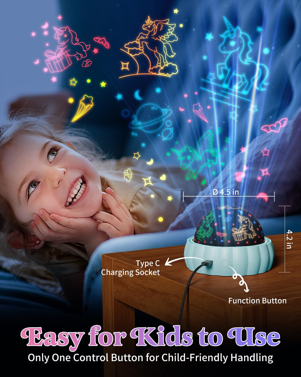 Oharsea Star Projector offers 7 lighting modes for customizable moods.