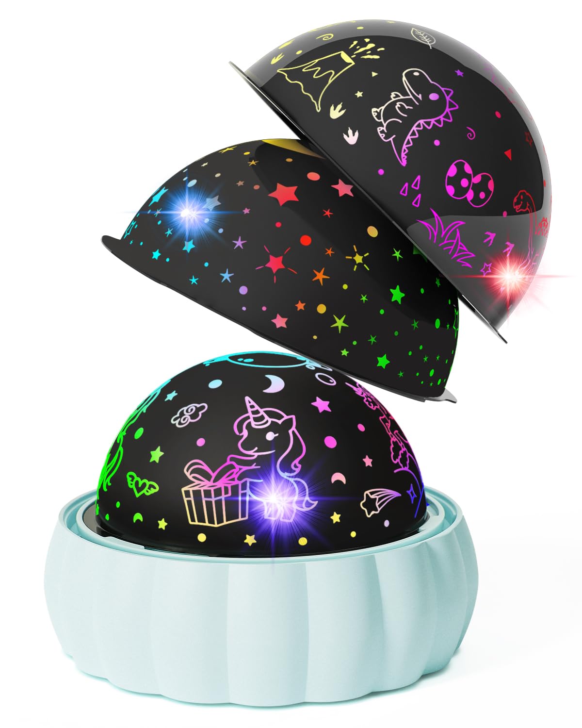Oharsea Star Projector Night Light shows ceiling projections for a calming bedtime routine.