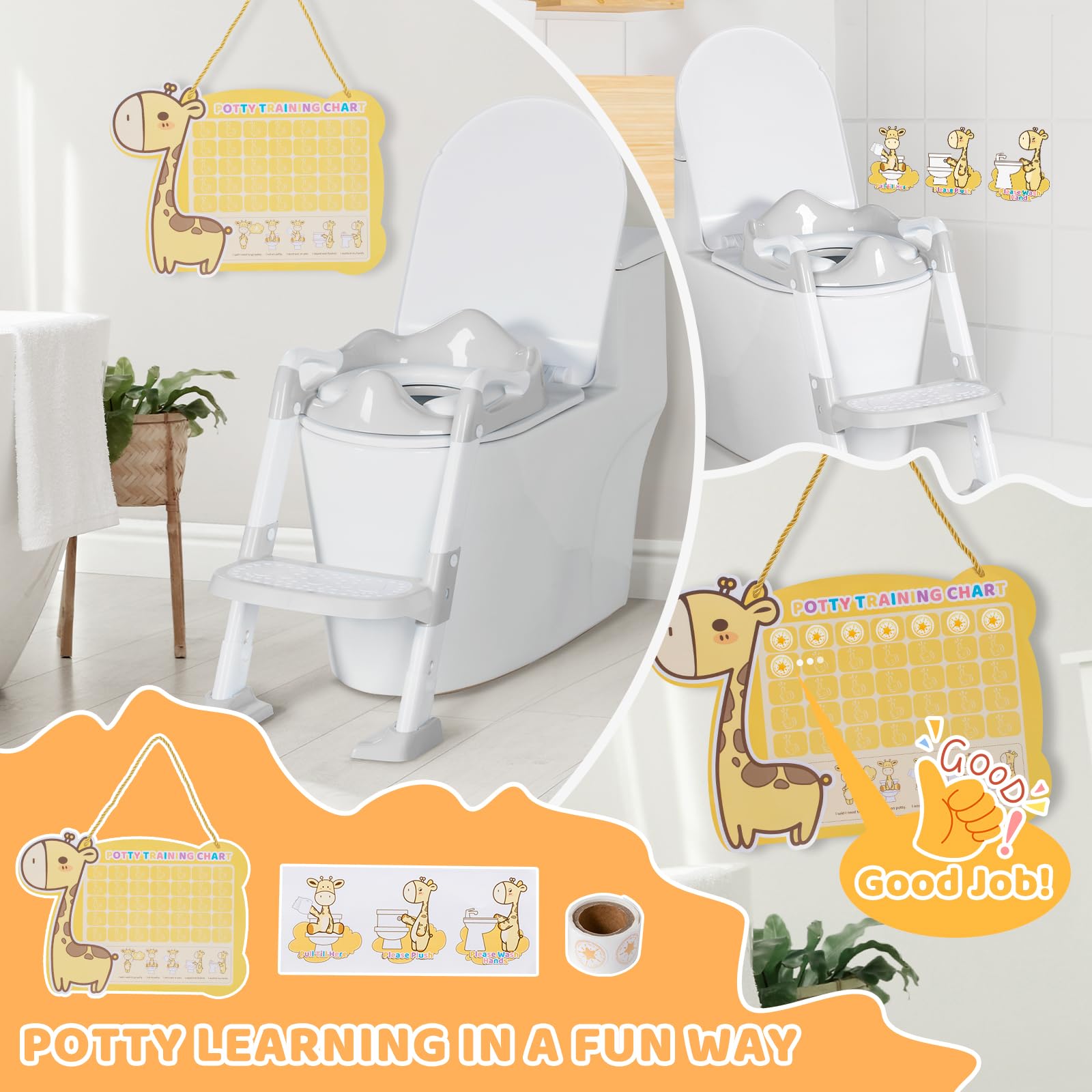 OHKIDS non-slip pads—improve stability on different toilet bases.