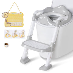 OHKIDS potty training seat with step stool—stable, easy on/off for toddlers.