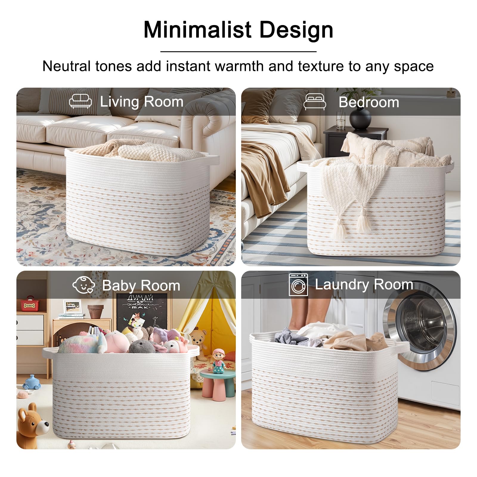 OIAHOMY 108L basket ideal beside sofas and closets for quick organization