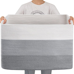 OIAHOMY 108L gradient grey blanket basket offering stable storage for blankets