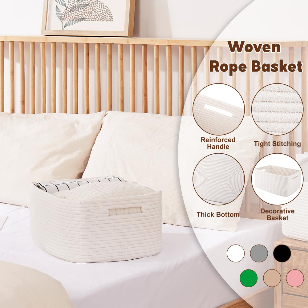 OIAHOMY baby nursery basket demonstrates ample capacity for plush toys and blankets.