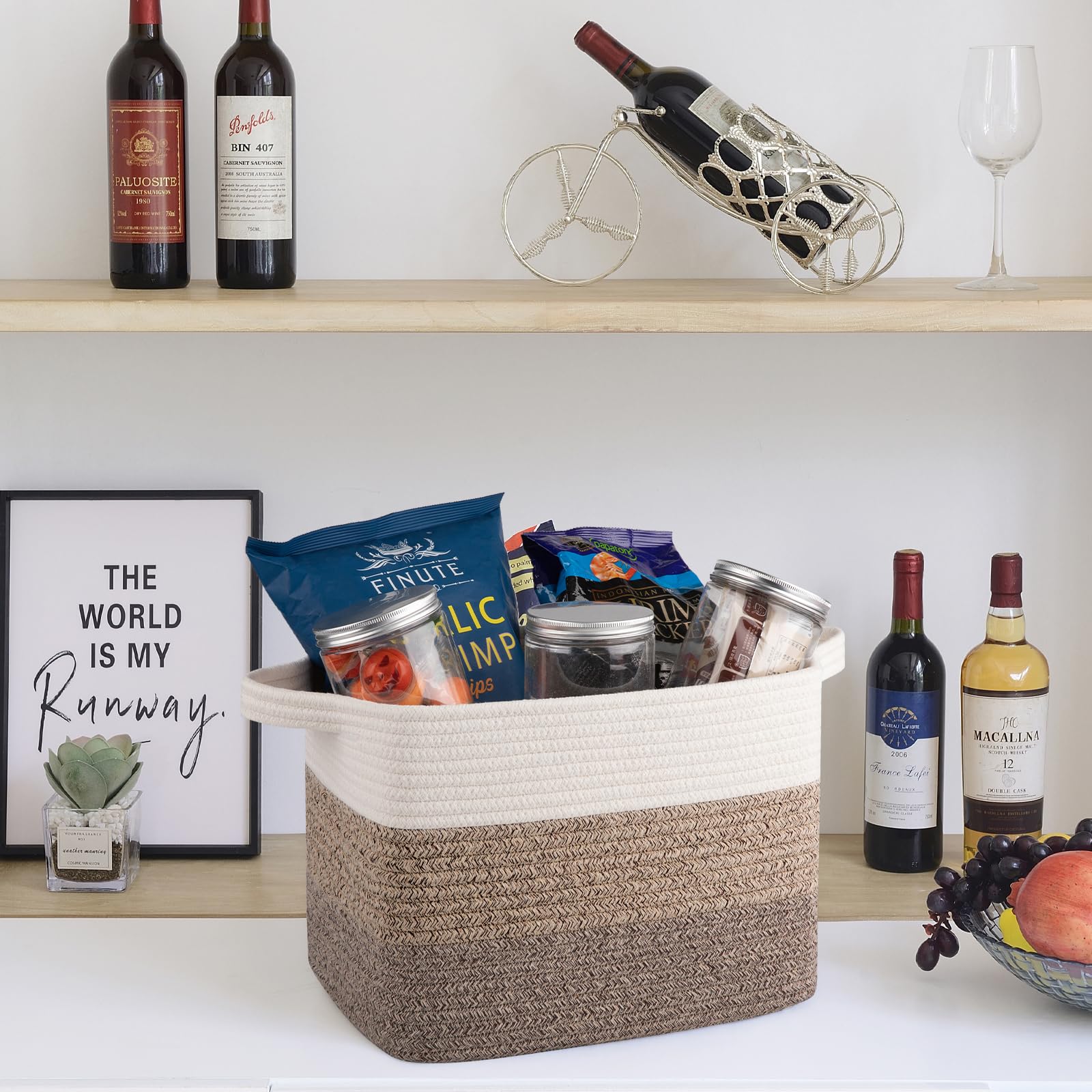 OIAHOMY versatile basket for bathroom and living room organization