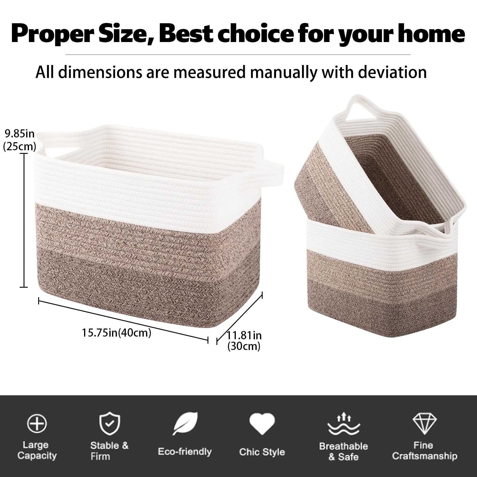 OIAHOMY large capacity basket suitable for towels and clothes