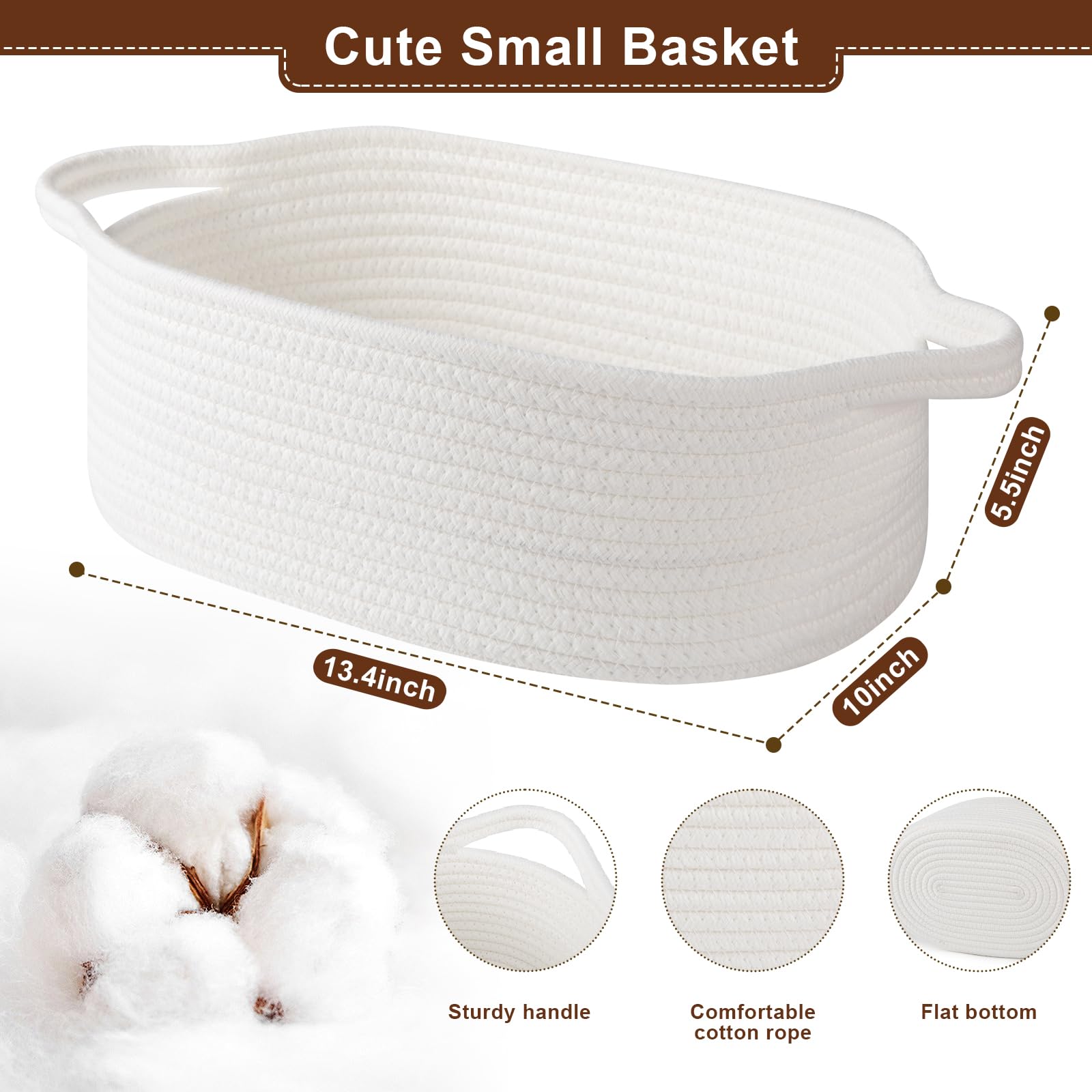 OIAHOMY basket with sturdy handles for moving from room to room