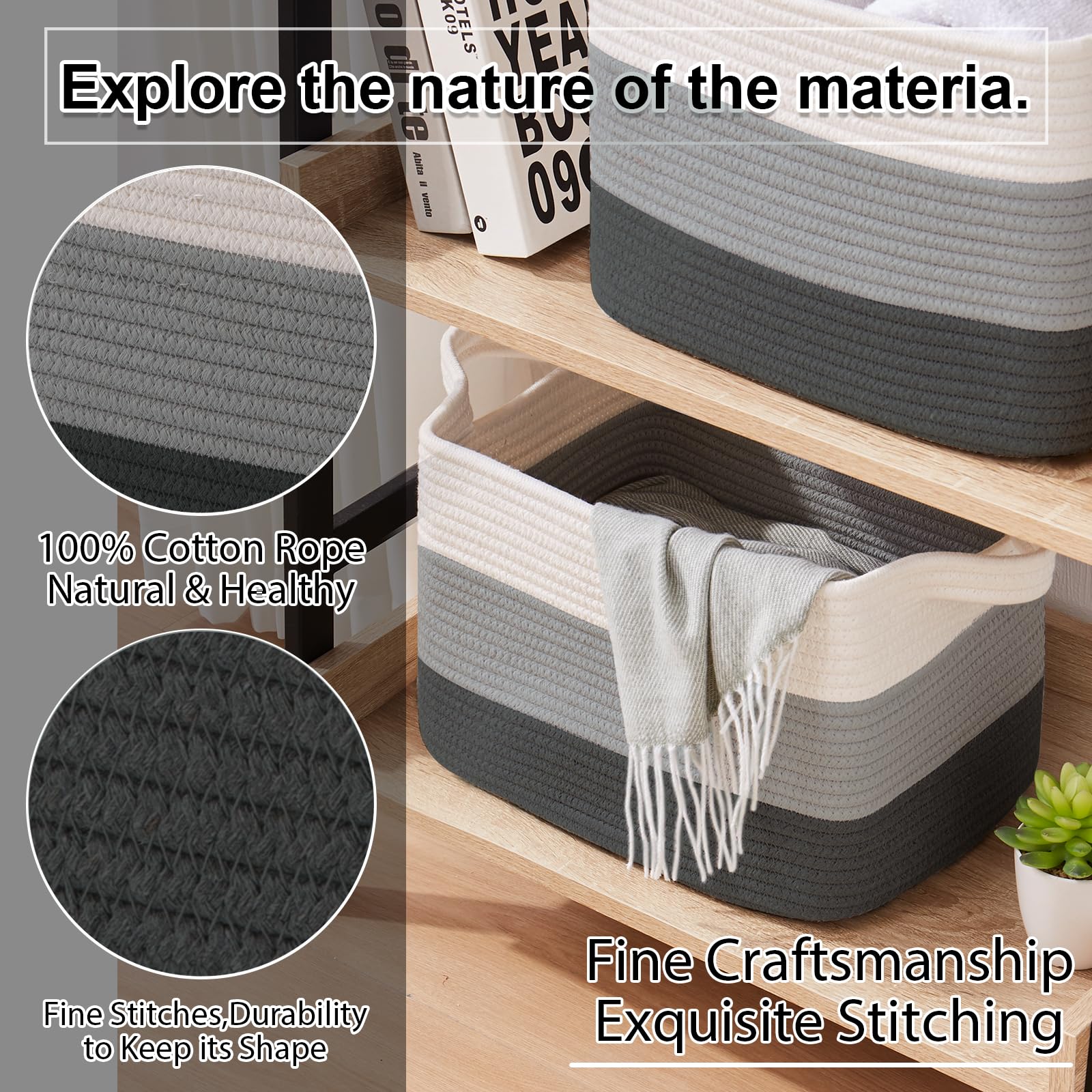 OIAHOMY bathroom towel basket keeps essentials organized and within reach.