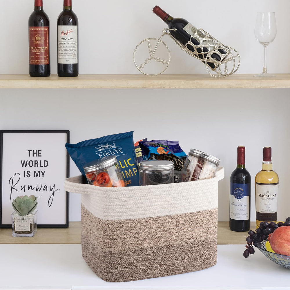 OIAHOMY bathroom towel storage basket keeps essentials within reach